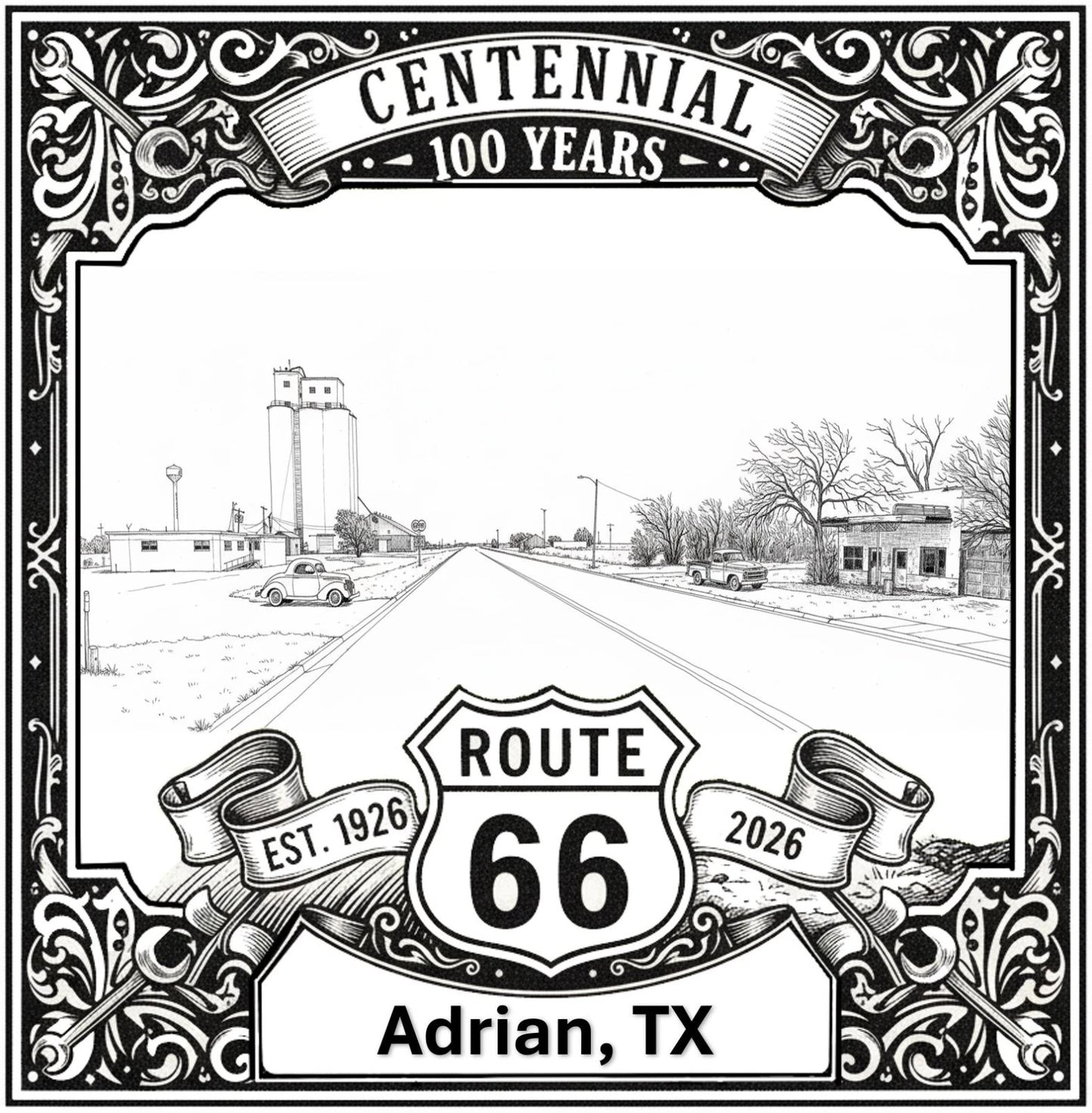 Adrian Route 66 Texas Wall Art