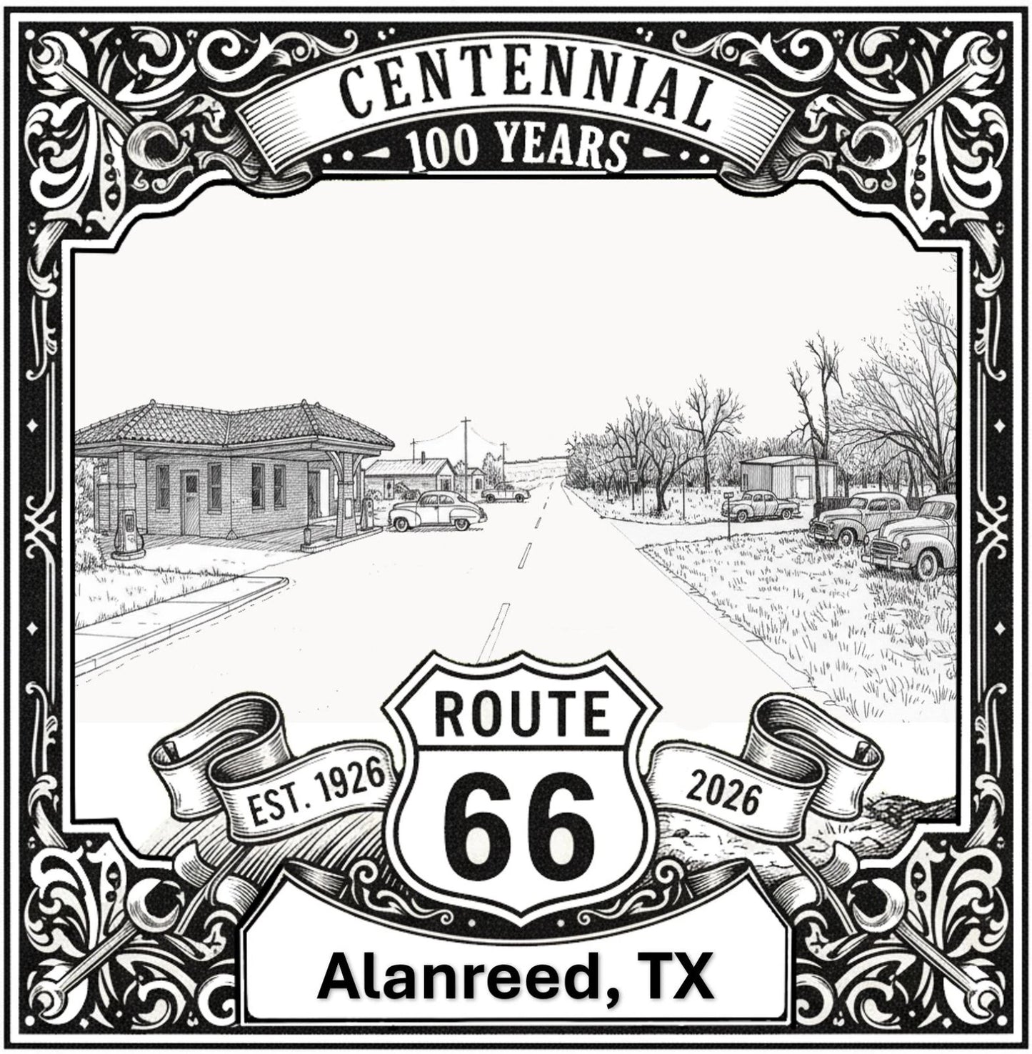 Alanreed Route 66 Texas Wall Art