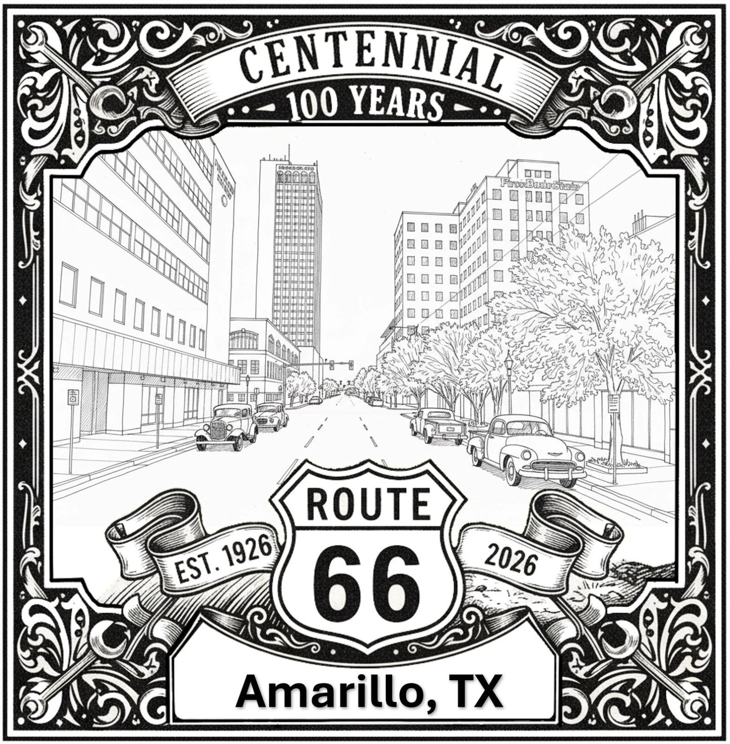 Amarillo Route 66 Texas Wall Art