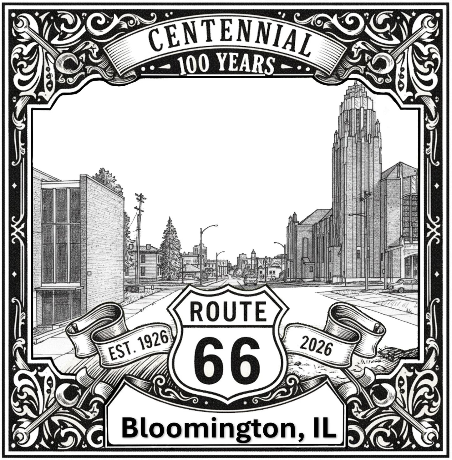 Bloomington Route 66 Illinois Wall Art