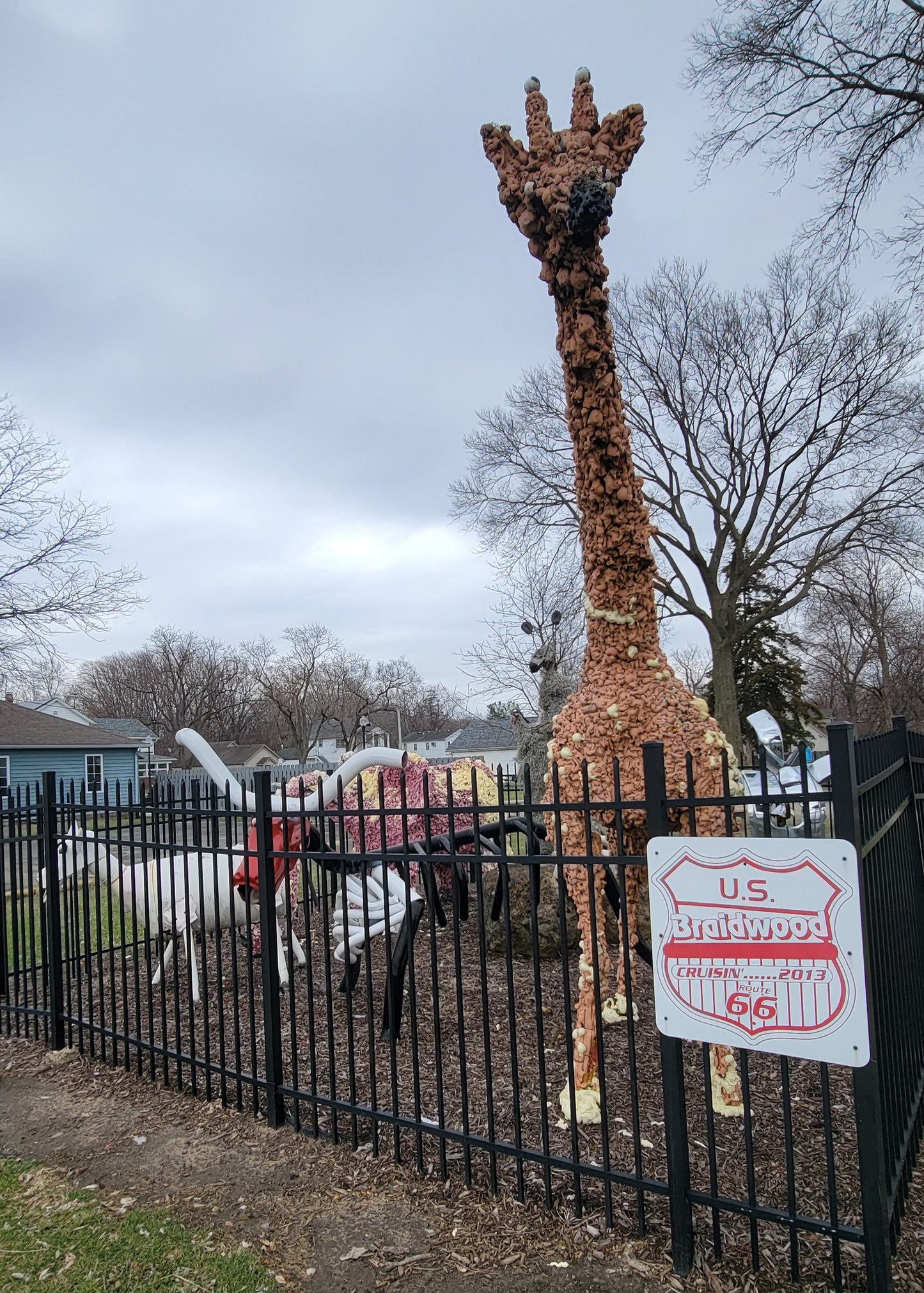 Metal animal sculptures at the Braidwood Zoo in Braidwood, Illinois