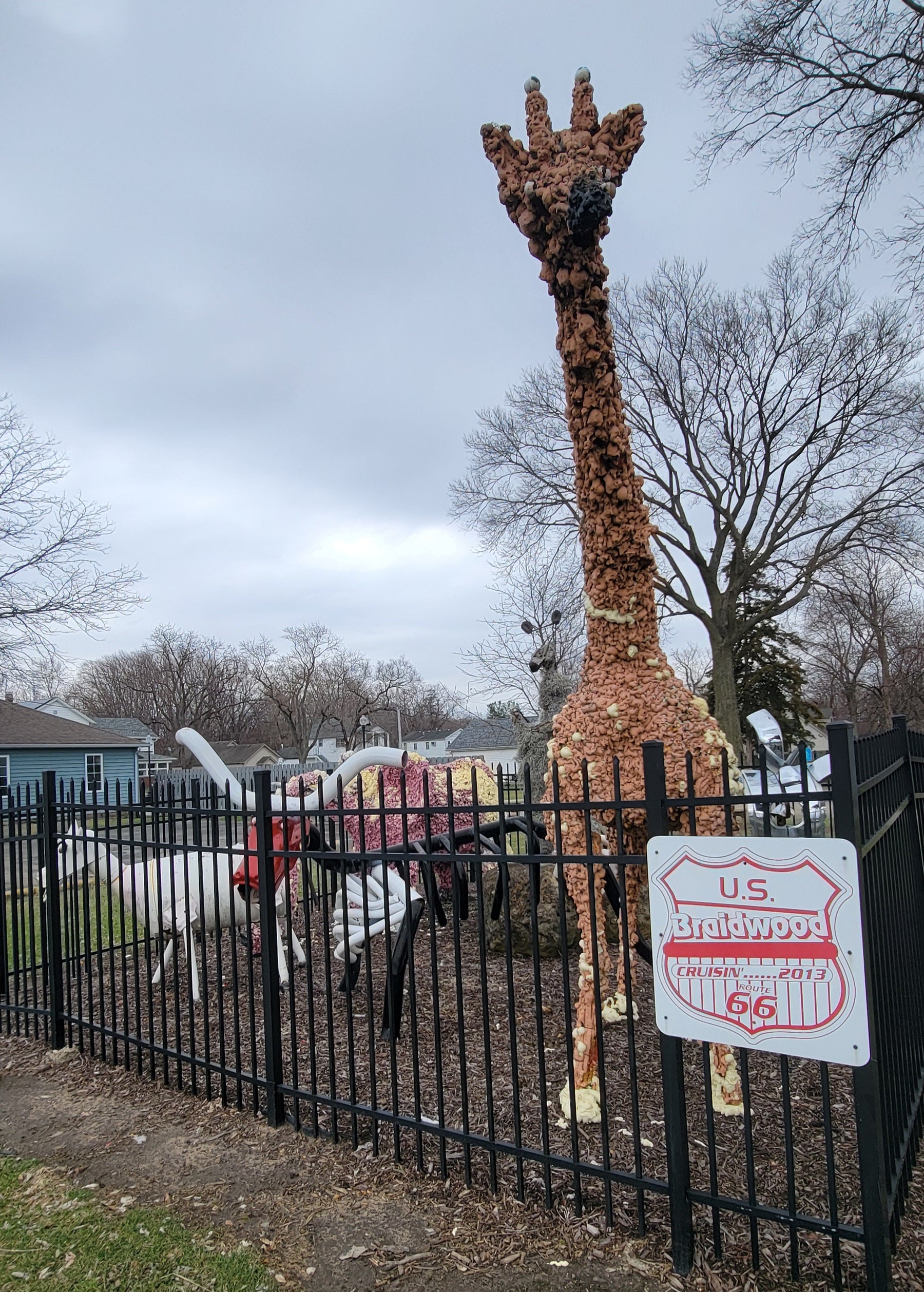 Metal animal sculptures at the Braidwood Zoo in Braidwood, Illinois