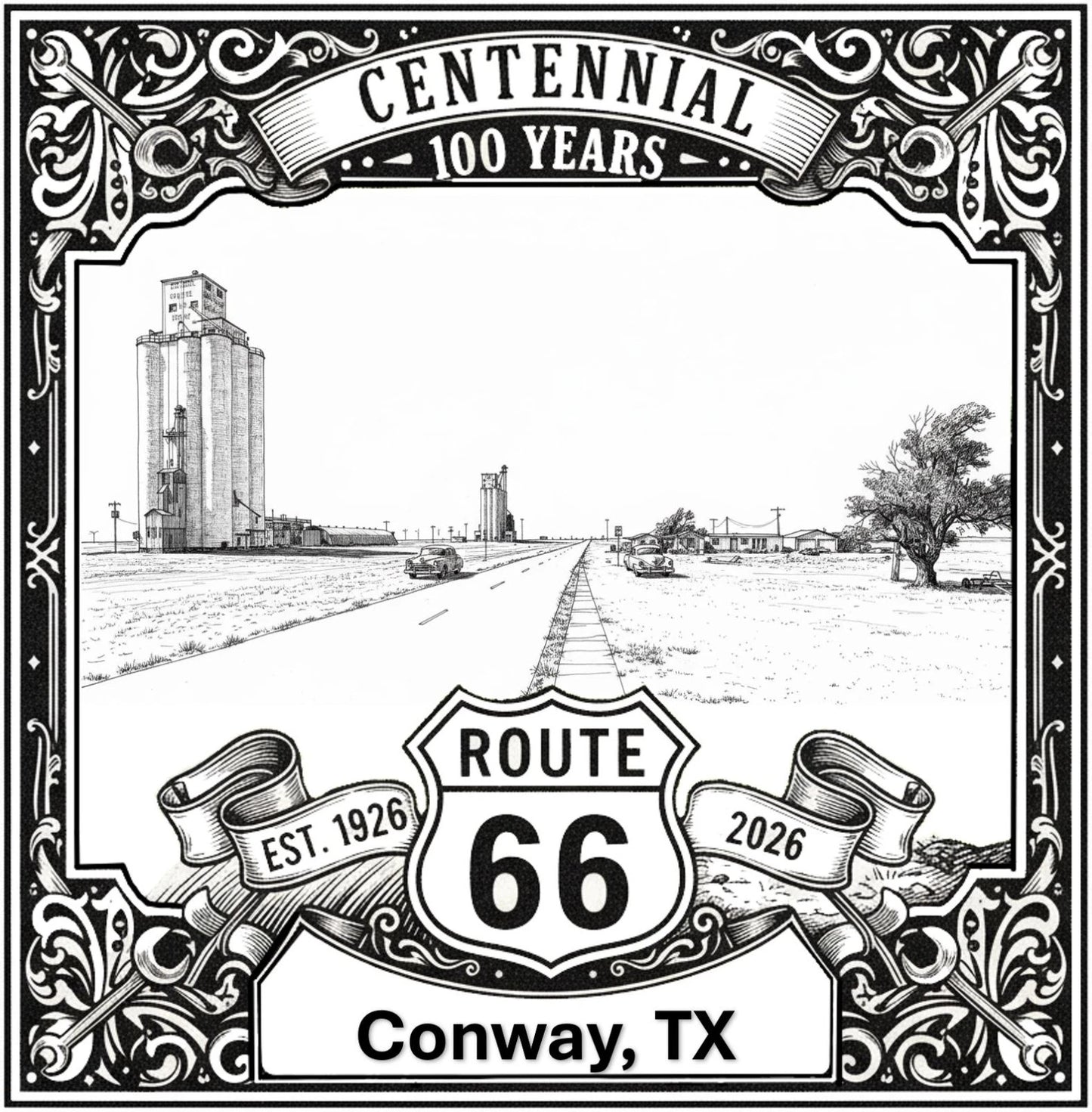 Conway Route 66 Texas Wall Art