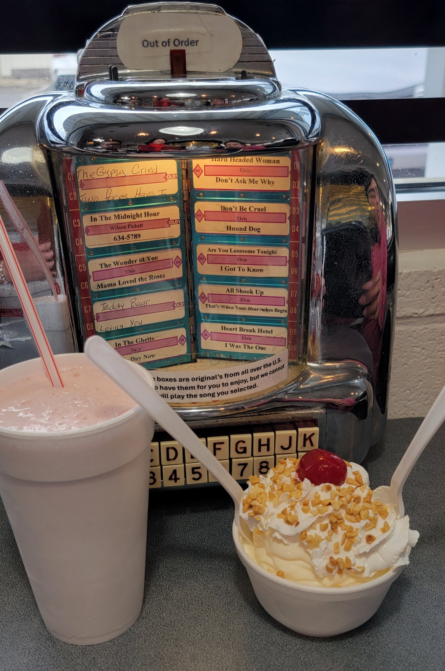 Cherry Malt and Sundae at the Polka Dot Drive-In in Braidwood Illinois