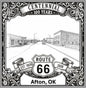 Laser-engraved design of Afton, Oklahoma for Route 66 Centennial