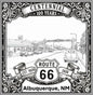Laser-engraved design of Albuquerque, New Mexico for Route 66 Centennial