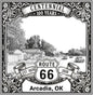 Laser-engraved design of Arcadia, Oklahoma for Route 66 Centennial