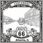 Laser-engraved design of Atlanta, Illinois for Route 66 Centennial