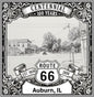 Laser-engraved design of Auburn, Illinois for Route 66 Centennial