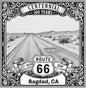 Laser-engraved design of Bagdad, California for Route 66 Centennial