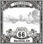 Laser-engraved design of Barstow, California for Route 66 Centennial