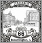Laser-engraved design of Bloomington, Illinois for Route 66 Centennial