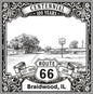 Laser-engraved design of Braidwood, Illinois for Route 66 Centennial