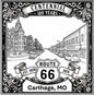 Laser-engraved design of Carthage, Missouri for Route 66 Centennial