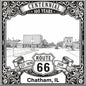 Laser-engraved design of Chatham, Illinois for Route 66 Centennial
