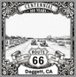 Laser-engraved design of Daggett, California for Route 66 Centennial