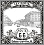 Laser-engraved design of Edwardsville, Illinois for Route 66 Centennial