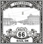 Laser-engraved design of Erick, Oklahoma for Route 66 Centennial
