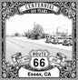 Laser-engraved design of Essex, California for Route 66 Centennial
