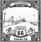 Laser-engraved design of Fenner, California for Route 66 Centennial