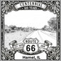 Laser-engraved design of Hamel, Illinois for Route 66 Centennial