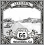 Laser-engraved design of Helendale, California for Route 66 Centennial