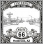 Laser-engraved design of Holbrook, Arizona for Route 66 Centennial