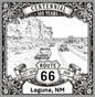 Laser-engraved design of Laguna, New Mexico for Route 66 Centennial