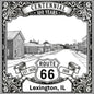 Laser-engraved design of Lexington, Illinois for Route 66 Centennial