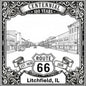 Laser-engraved design of Litchfield, Illinois for Route 66 Centennial