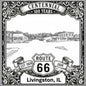 Laser-engraved design of Livingston, Illinois for Route 66 Centennial