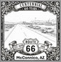 Laser-engraved design of McConnico, Arizona for Route 66 Centennial
