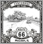 Laser-engraved design of McLean, Illinois for Route 66 Centennial