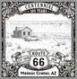 Laser-engraved design of Meteor Crater, Arizona for Route 66 Centennial