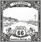 Laser-engraved design of Newberry Springs, California for Route 66 Centennial