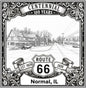 Laser-engraved design of Normal, Illinois for Route 66 Centennial