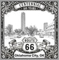 Laser-engraved design of Oklahoma City, Oklahoma for Route 66 Centennial