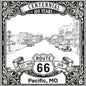 Laser-engraved design of Pacific, Missouri for Route 66 Centennial