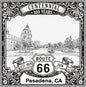 Laser-engraved design of Pasadena, California for Route 66 Centennial