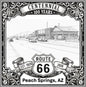 Laser-engraved design of Peach Springs, Arizona for Route 66 Centennial