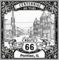 Laser-engraved design of Pontiac, Illinois for Route 66 Centennial