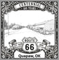 Laser-engraved design of Quapaw, Oklahoma for Route 66 Centennial