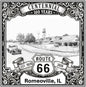 Laser-engraved design of Romeoville, Illinois for Route 66 Centennial