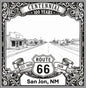 Laser-engraved design of San Jon, New Mexico for Route 66 Centennial