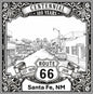 Laser-engraved design of Santa Fe, New Mexico for Route 66 Centennial