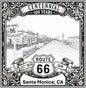 Laser-engraved design of Santa Monica, California for Route 66 Centennial