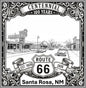 Laser-engraved design of Santa Rosa, New Mexico for Route 66 Centennial