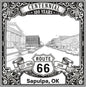 Laser-engraved design of Sapulpa, Oklahoma for Route 66 Centennial