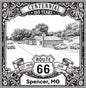 Laser-engraved design of Spencer Station in Missouri for Route 66 Centennial