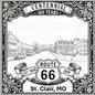 Laser-engraved design of St. Clair, Missouri for Route 66 Centennial